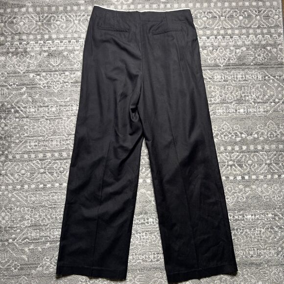 MNG Mango NWT High Waist Wide Leg Linen Blend Pants Womens Size 10 Black Pleated - Picture 12 of 13